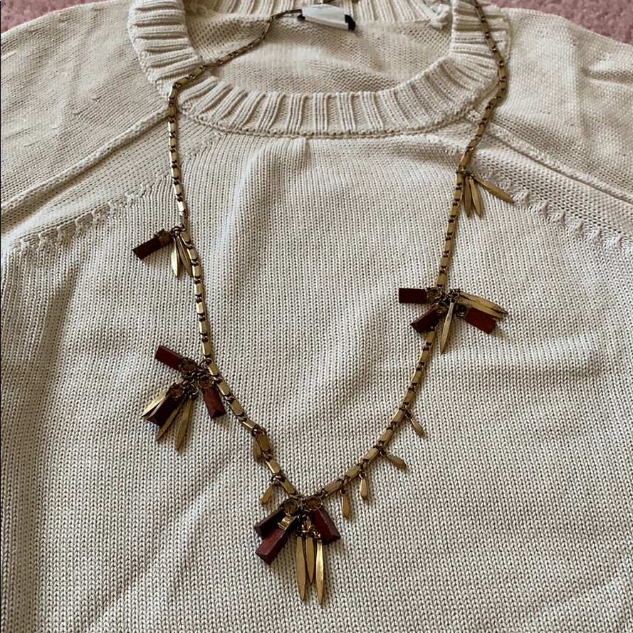 JCrew Stud Wooden Block Necklace 27$